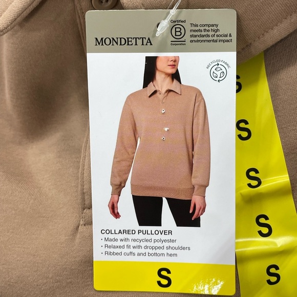 Mondetta Ladies' Collared Fleece Pullover Top Women's Sweater Size: S - Picture 4 of 8